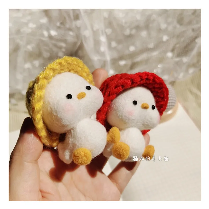 

Diy ducklings, homemade gifts wool needlepoint kit wool felt needle felting pendant craft needlecraft DIY handmade