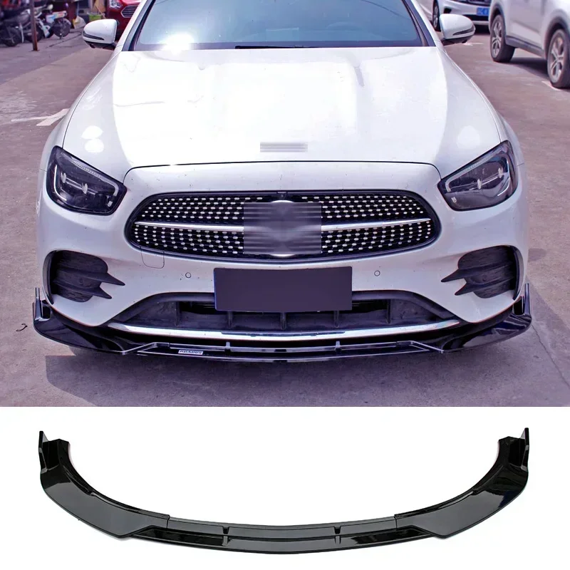 Новый! Глянцевый черный сплиттер для Benz W213 спойлер на передний бампер юбка E200 E300