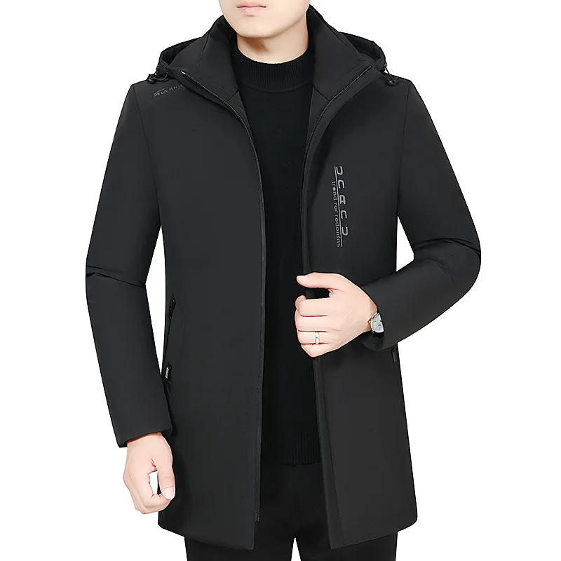 New winter new mid-length cotton coat thickened plus size dad hooded cotton coat thickened coat men's coat