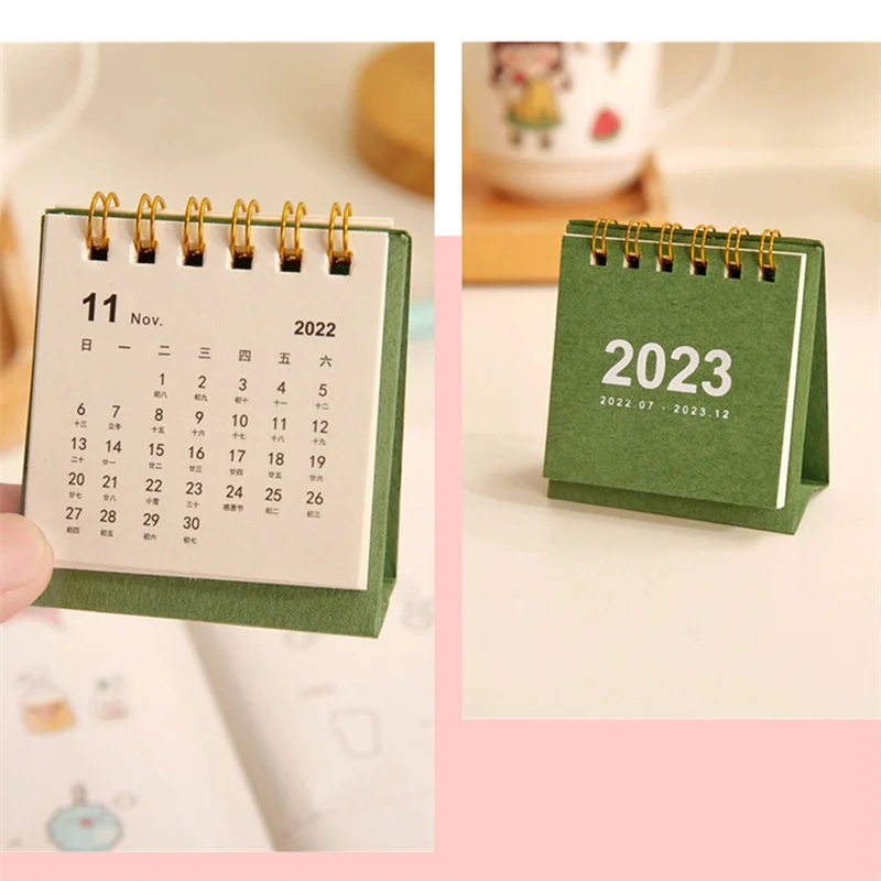 Новый год 2023 простой однотонный календарь настольный мини-календарь для офиса