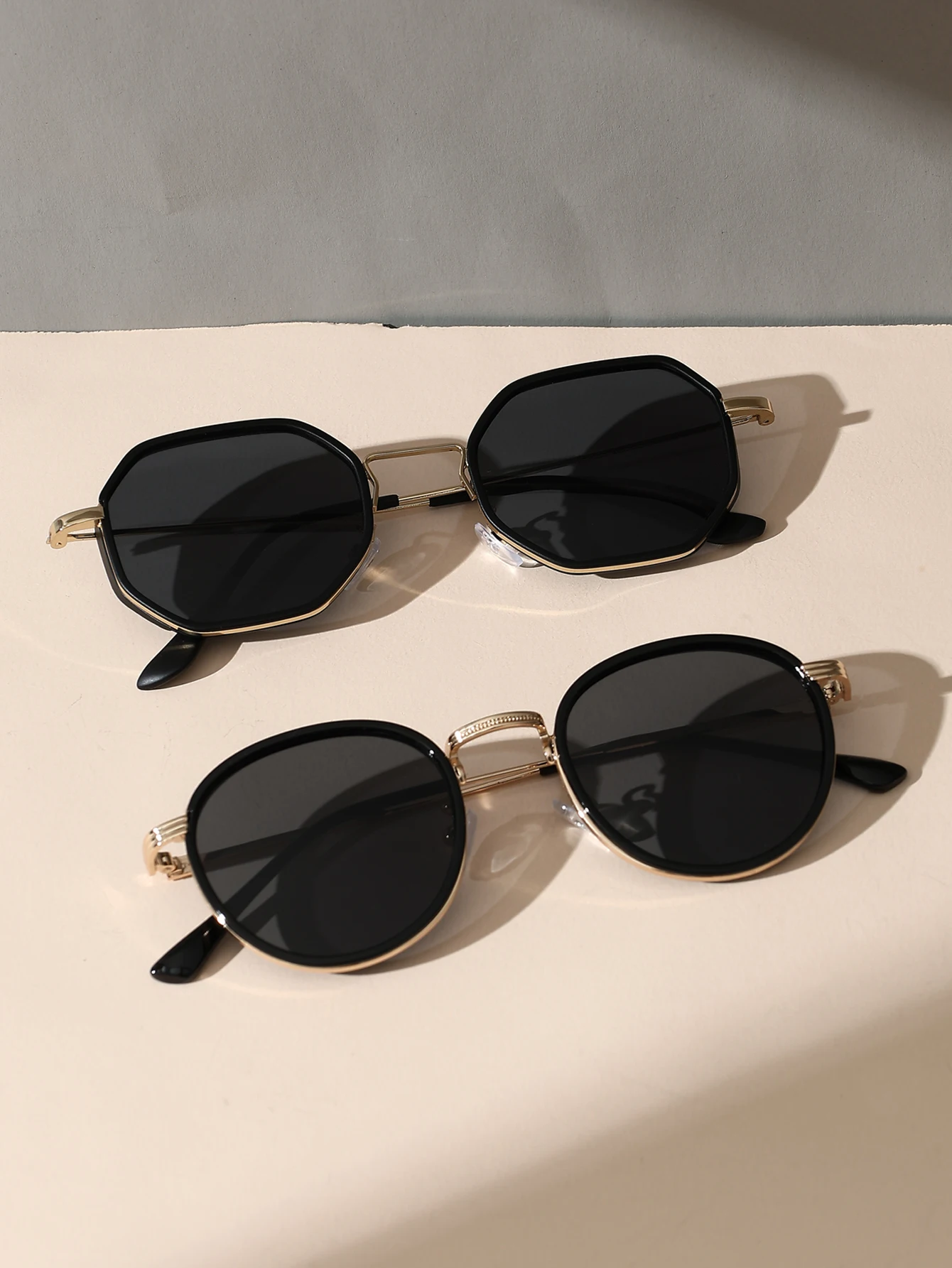 2 шт. Винтажные Солнцезащитные очки в металлической оправе