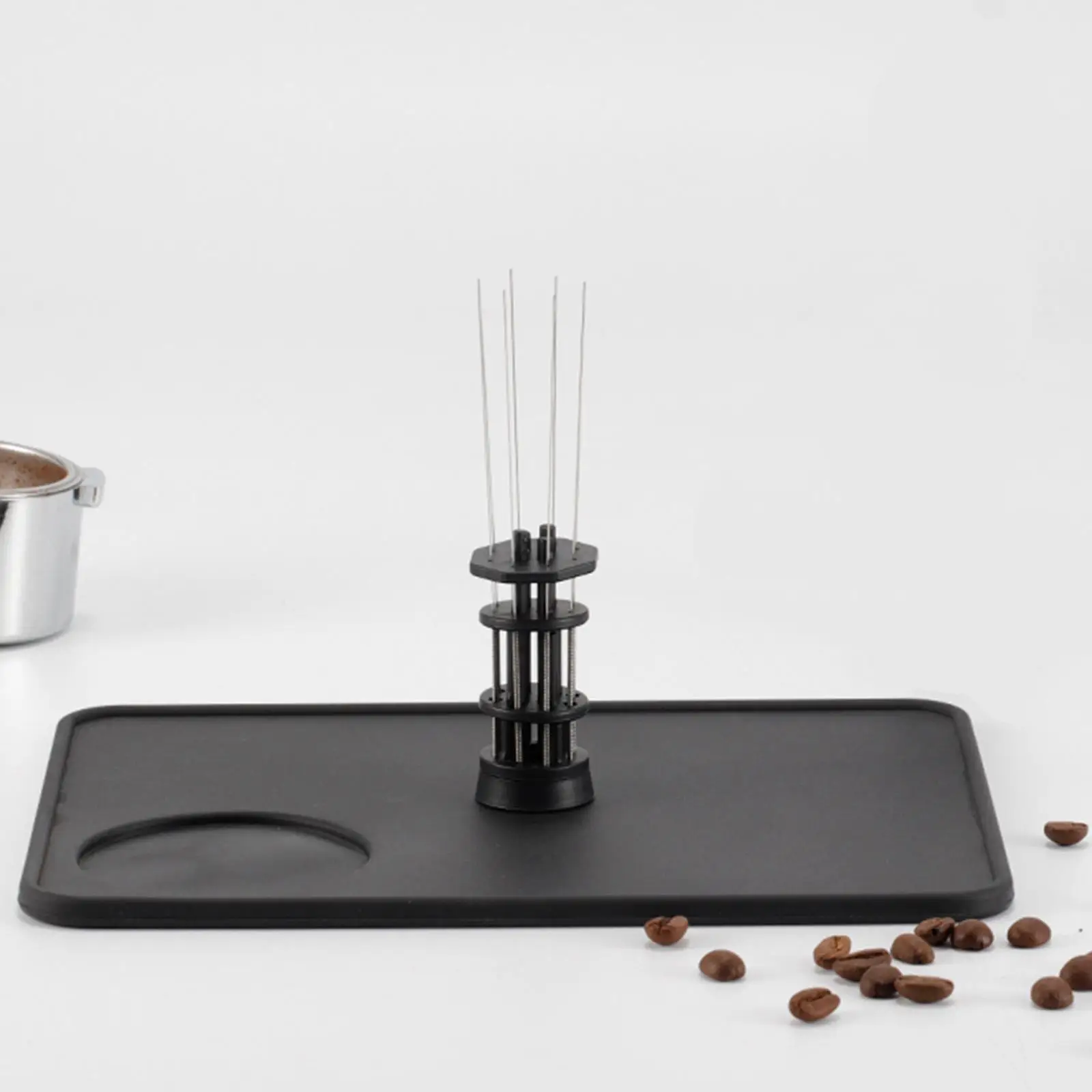 

Black Espresso Coffee Tamper Distribution Tool Adjustable Stirring Lightly
