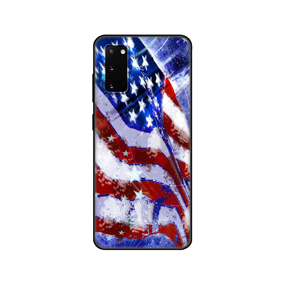 Черный чехол из ТПУ с американским флагом США для Samsung galaxy S22 S20 S21 FE PLUS ultra + S10 E lite