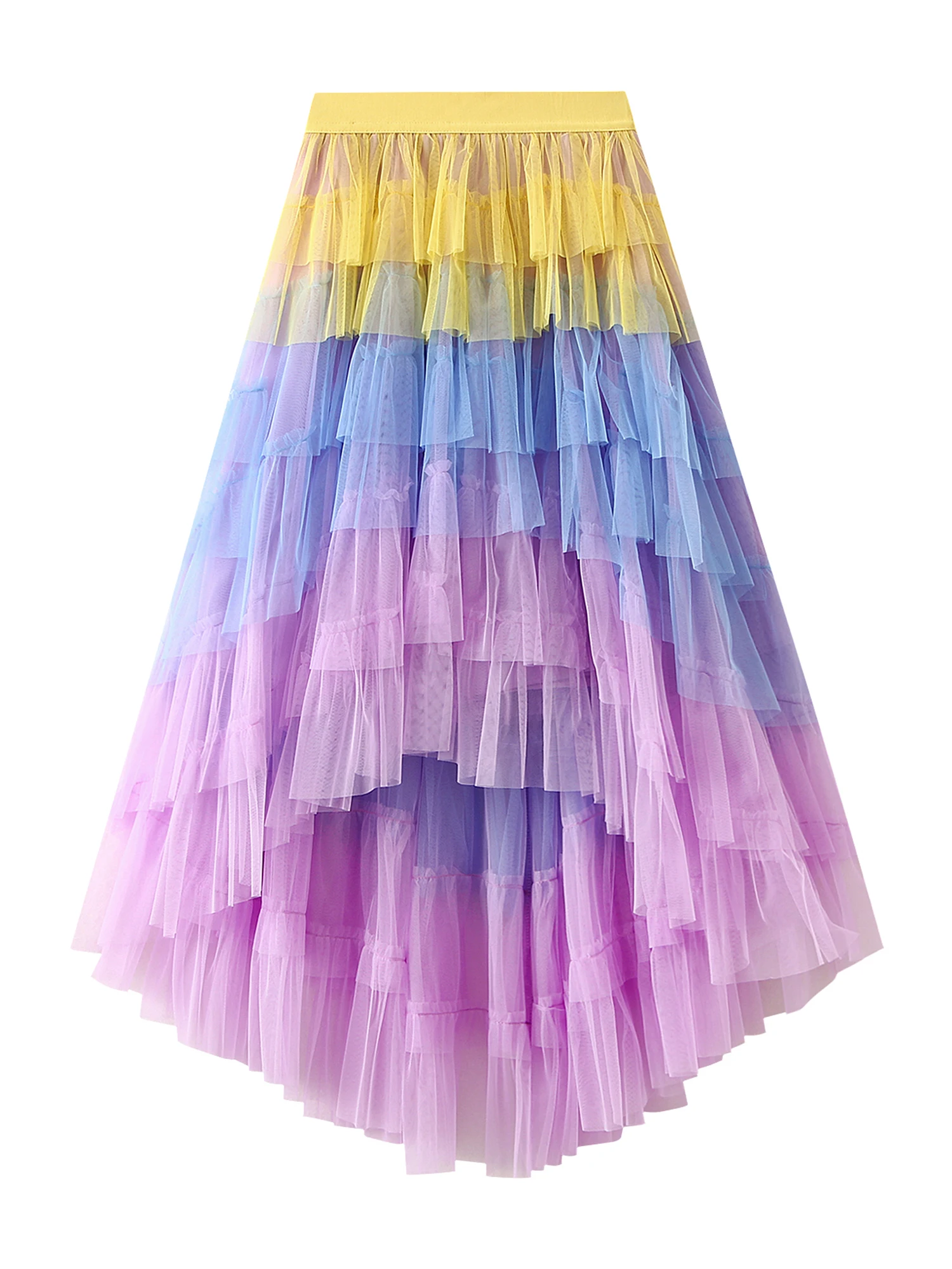

Women s Pleated Maxi Skirt Gradient Ombre High Waist A-Line Long Skirt with Elastic Waistband