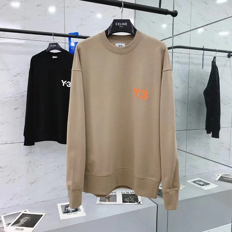 

Yohji Yamamoto Spring Y3 Autumn Pure Cotton Terry Pullover Sweater Printing Round Neck Casual Loose Coat For Men And Women