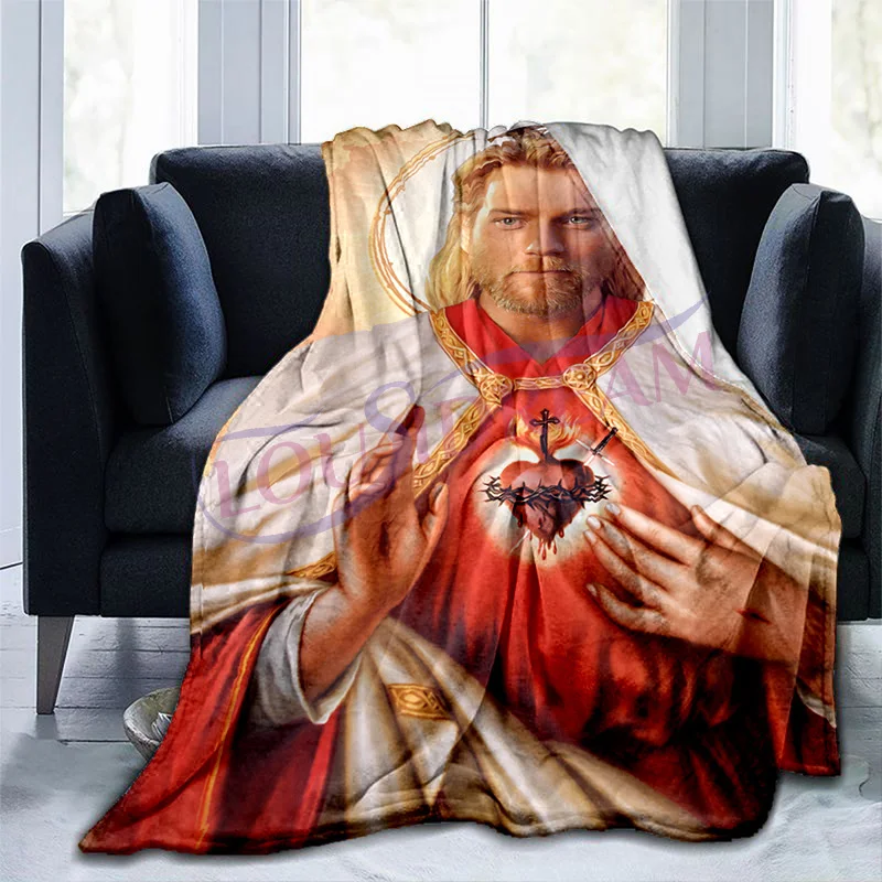 

Newest Space Jesus Print Obi-Wan Kenobi Blanket Warm Plush Cozy Home Throw Blanket for Beding Comfortable Couch Lightweight