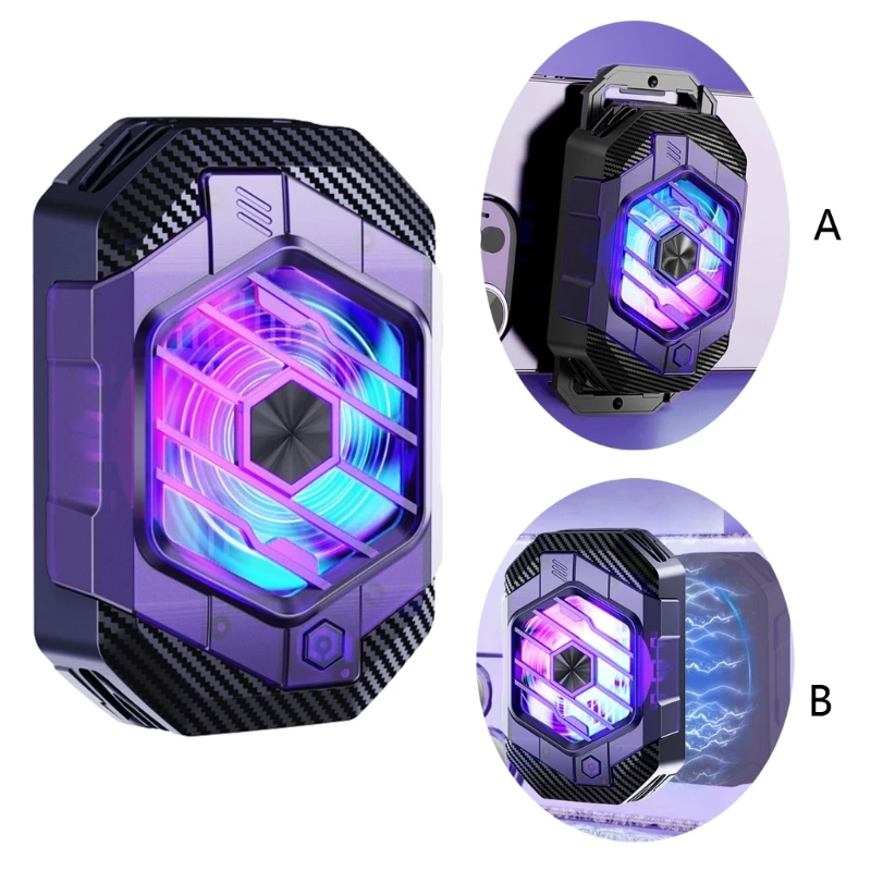 

Mobile Phone Cooler Rechargeable Cooling Fan Cellphone Radiator For Playing Game Watching Videos With Adjustable Speed F19E