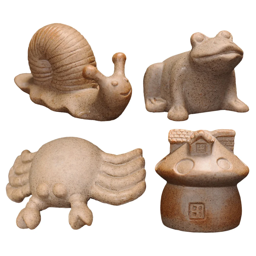 

Ландшафтные фигурки, садовый декоративный горшок, миниатюрный цветочный горшок с улиткой, инструмент лягушки, аксессуары дзен, набор для ру...