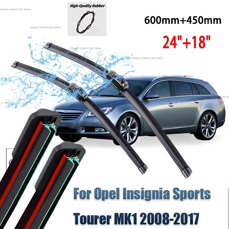 

Для Opel Insignia Sports Tourer MK1 2008-2017: Передний бескаркасный стеклоочиститель из мягкой резины, HD, бесшумный, прочный, 24"18"