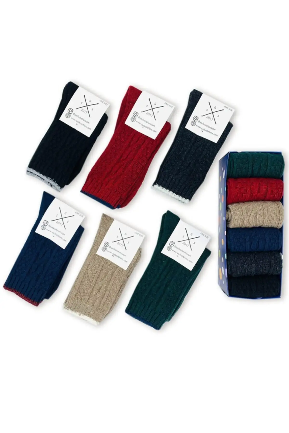 6 Pack Wool Socks Colorful Socks Box Unisex 2022 Winter Season, Don't Let Your Feet Get Cold, Giftable, Free Shipping,