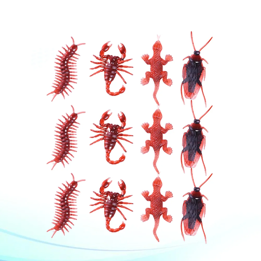 

120 Pcs Halloween Tricky Props Artificial Gecko Insect Toys Fake Centipede Cockroaches Animal For boys