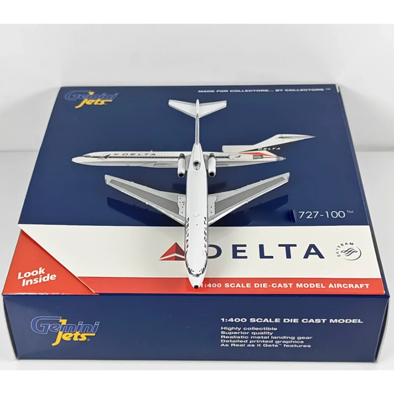 Фото Коллекционная декоративная модель самолета GeminiJets Delta Air Lines B727-100 N163 в масштабе 1:400 из литого сплава №2