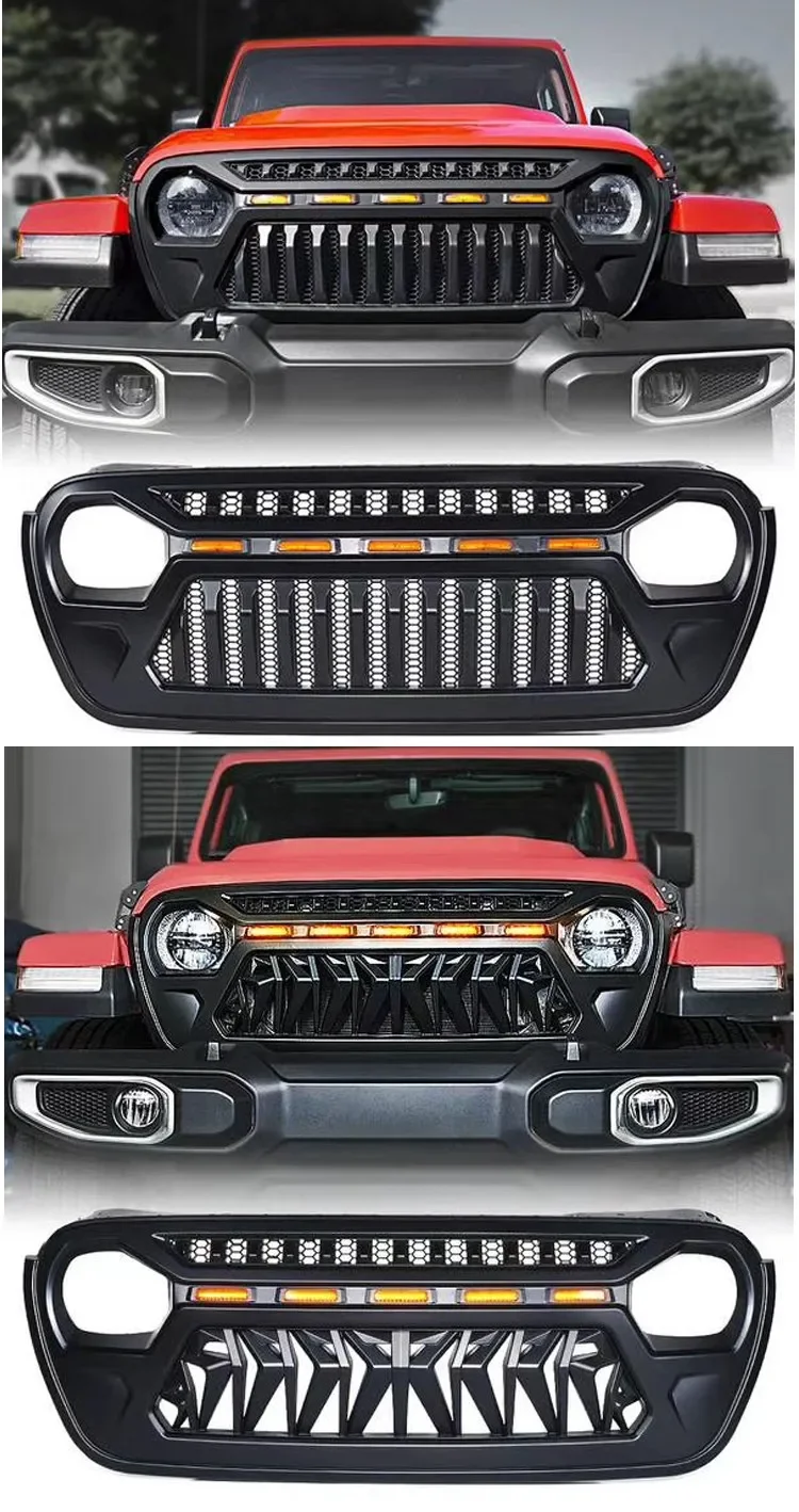Решетка переднего бампера автомобиля гоночные грили для Jeep Wrangler JKJL с указателем