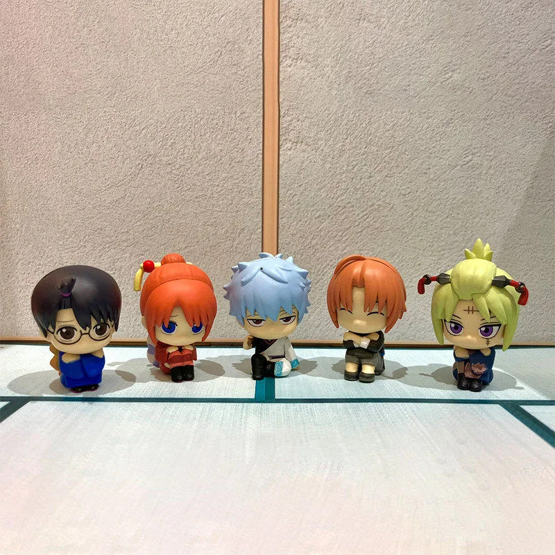 Фото Оригинальная фигурка Gintama Yoshiwara in Flames Machiboke Sitting Capsule Figure Blind Box Tsukuyomi Kagura, аниме-фигурка в закрытой коробке, подарок-сюрприз №1