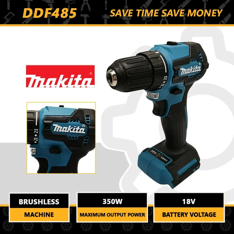 

Makita DDF485 Brushless Rechargeable 18V 1000Nm 10mmImpact Driver Electric Drill Electric Tool Impact Screwdriver Electric Drill