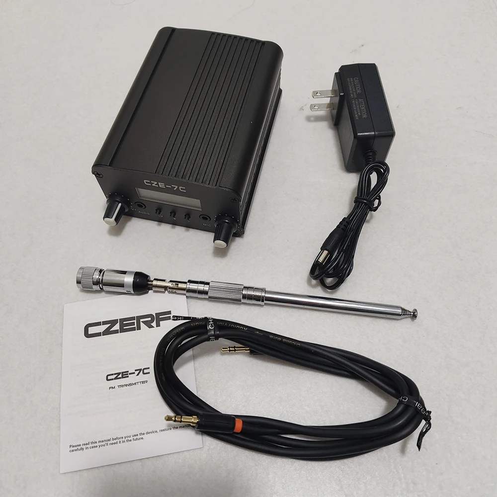 

CZE-7C 76-108 МГц Pro Campus Усилители ЖК-подсветка PLL FM-передатчик Радиовещательная станция 1 Вт/7 Вт Стерео Частота