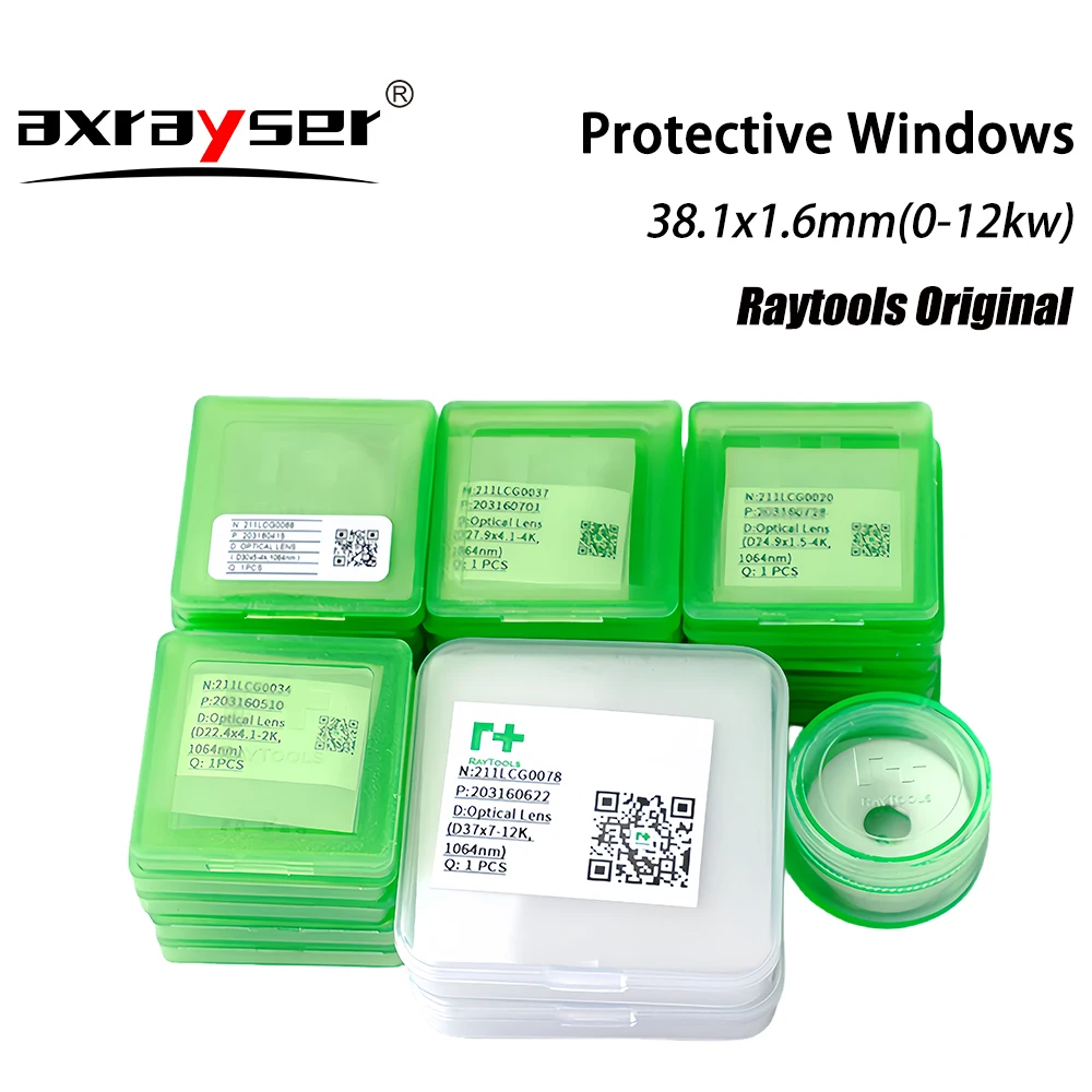 Оригинальная линза-фильтр Raytools для лазера 1064нм 38.1x1.6 (38x5мм) 12КВ 211LCG0076 головки