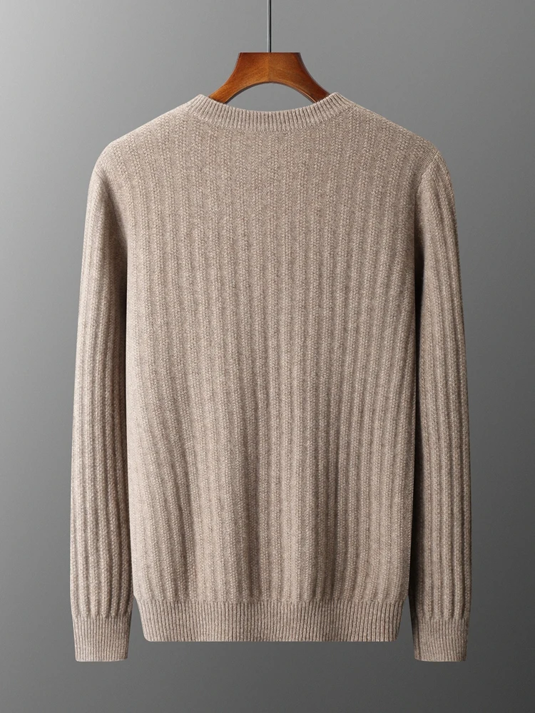 Мужской пуловер из 100% мериносовой шерсти осень-зима толстый теплый кашемировый