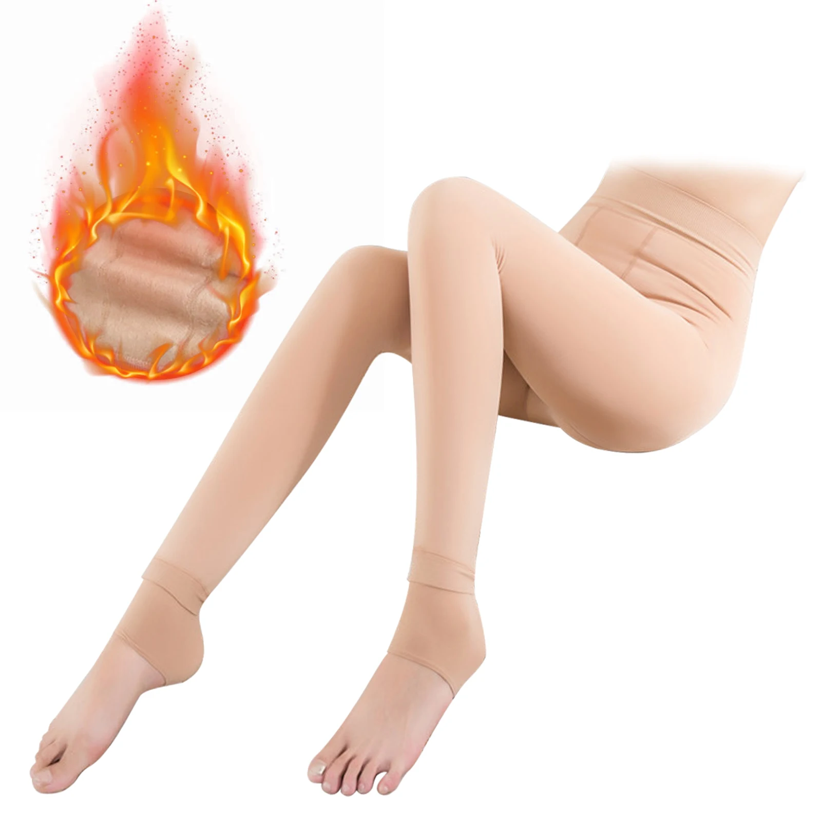 

Women Comfortable Scratch Resistant High Waist For Winter Tights Washable Thermal Leggings Fleece Lined Hip Lift Elastic Stirrup