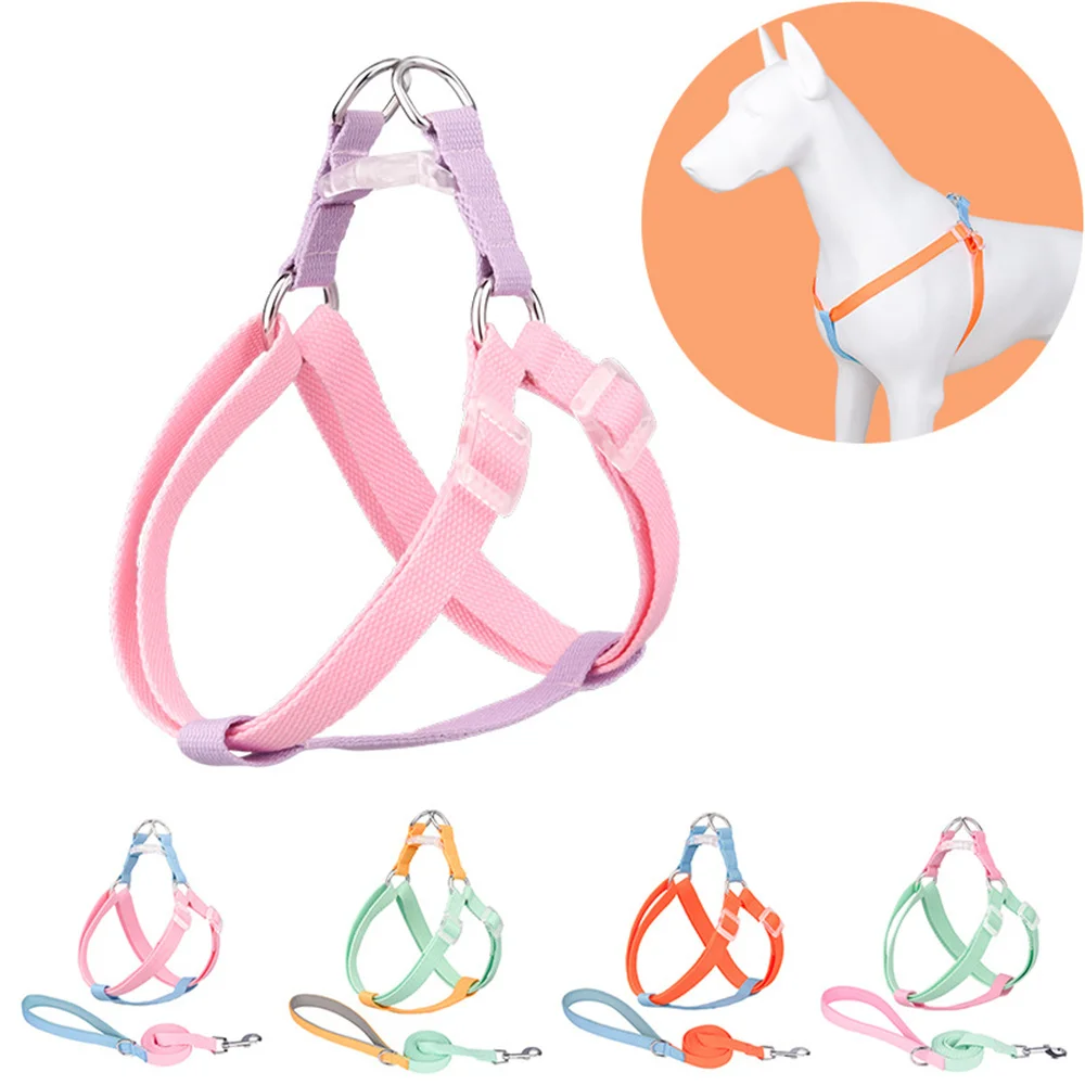 

Pet Harness Leash Set Adjustable Multiple Colour Fashion Dogs Vest-style Leash Strong Durable Cat Dog Walking Running Lead