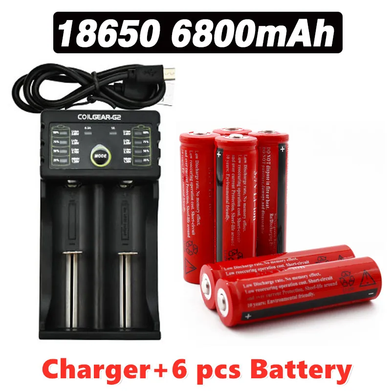 

3,7 V wiederaufladbare liion batterie für Led taschenlampe batery litio batterie + Ladegerät