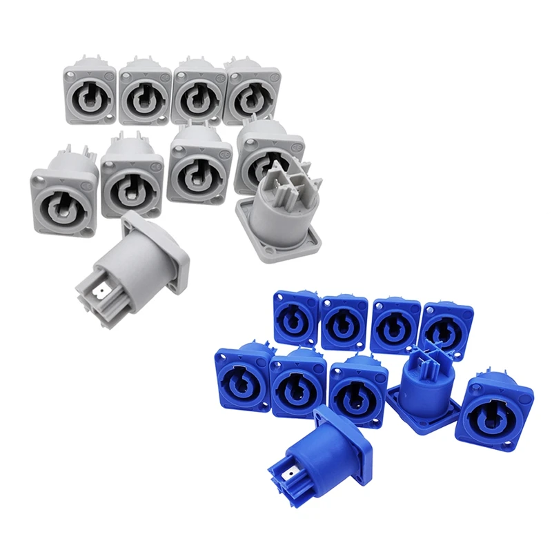 

10PCS Powercon Connector 3 Pins 20A 250V Power Speaker Panel Socket Female For LED Screen Stage Lighting