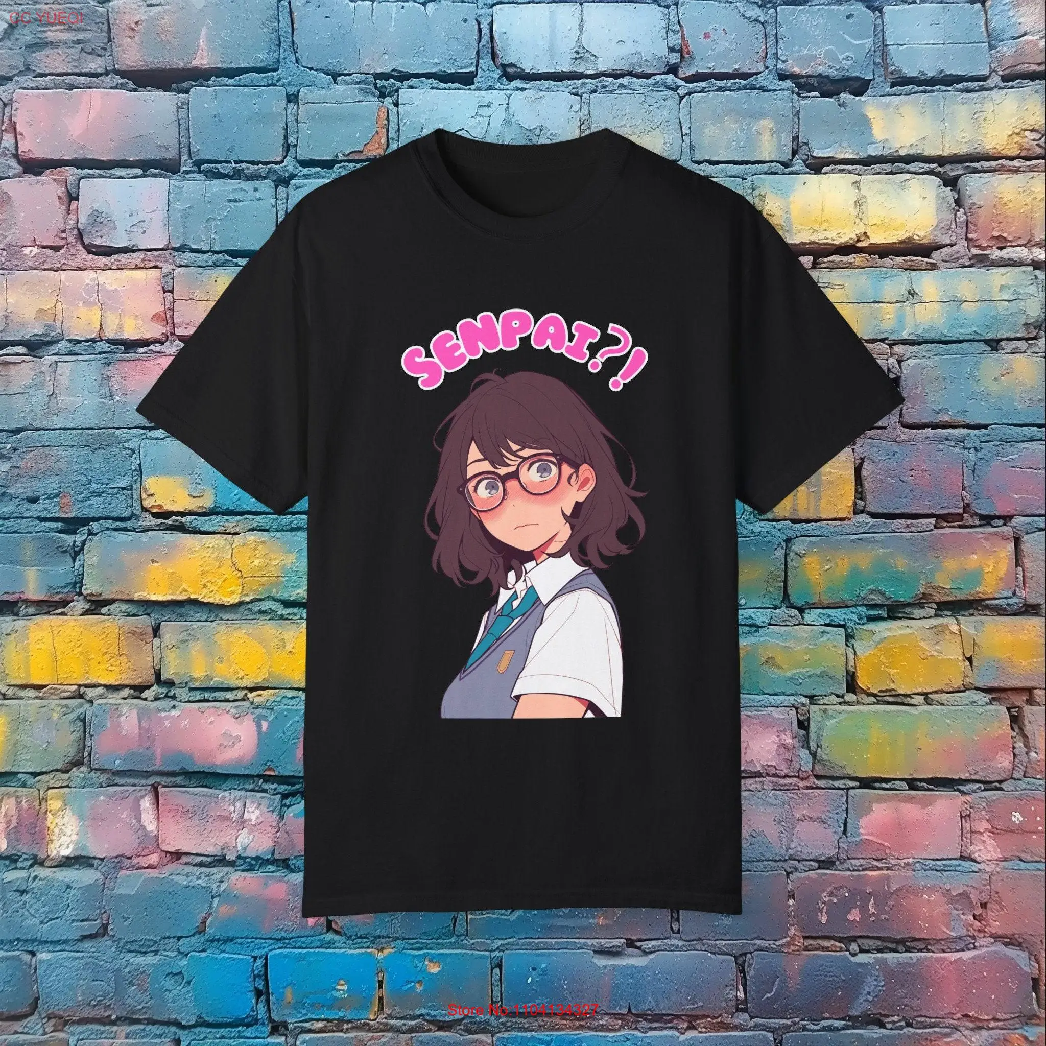 Футболка Senpai с забавным аниме длинными или короткими рукавами