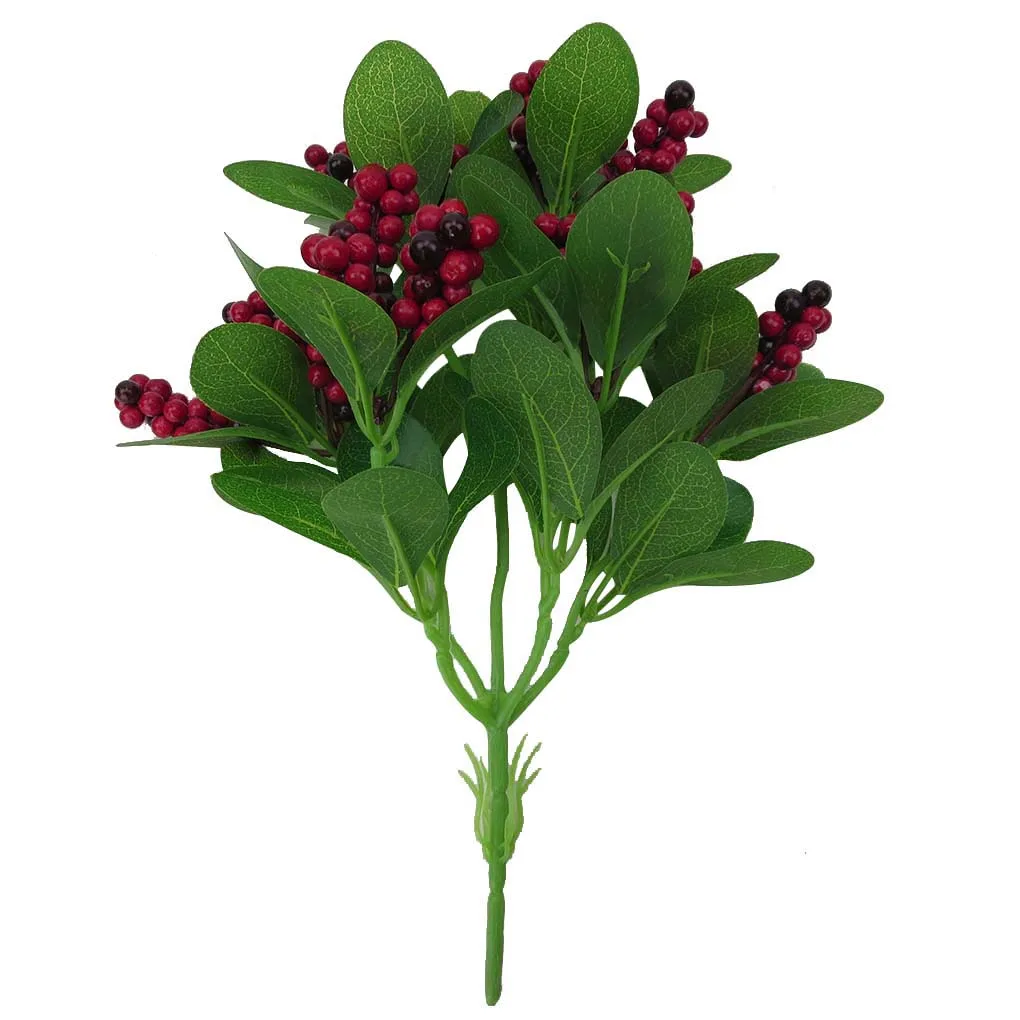 

Artificial Flower Rhododendron Fruit Red Fruit Pulp Simulation Berry Bouquet Home Office Foam Plastic Fake Plant Decor