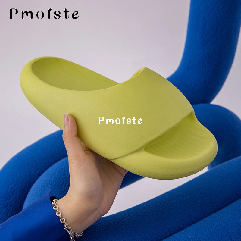 Solid Color Couple Home Slippers 4CM EVA Platform Shoes Indoor Massage Light and Silent Slippers Simplicity Bathroom Shoes