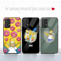 simpsons family phone case tempered glass for samsung s20 s21 s22 s30 pro ultra plus s7edge s8 s9 s10e plus funda cover