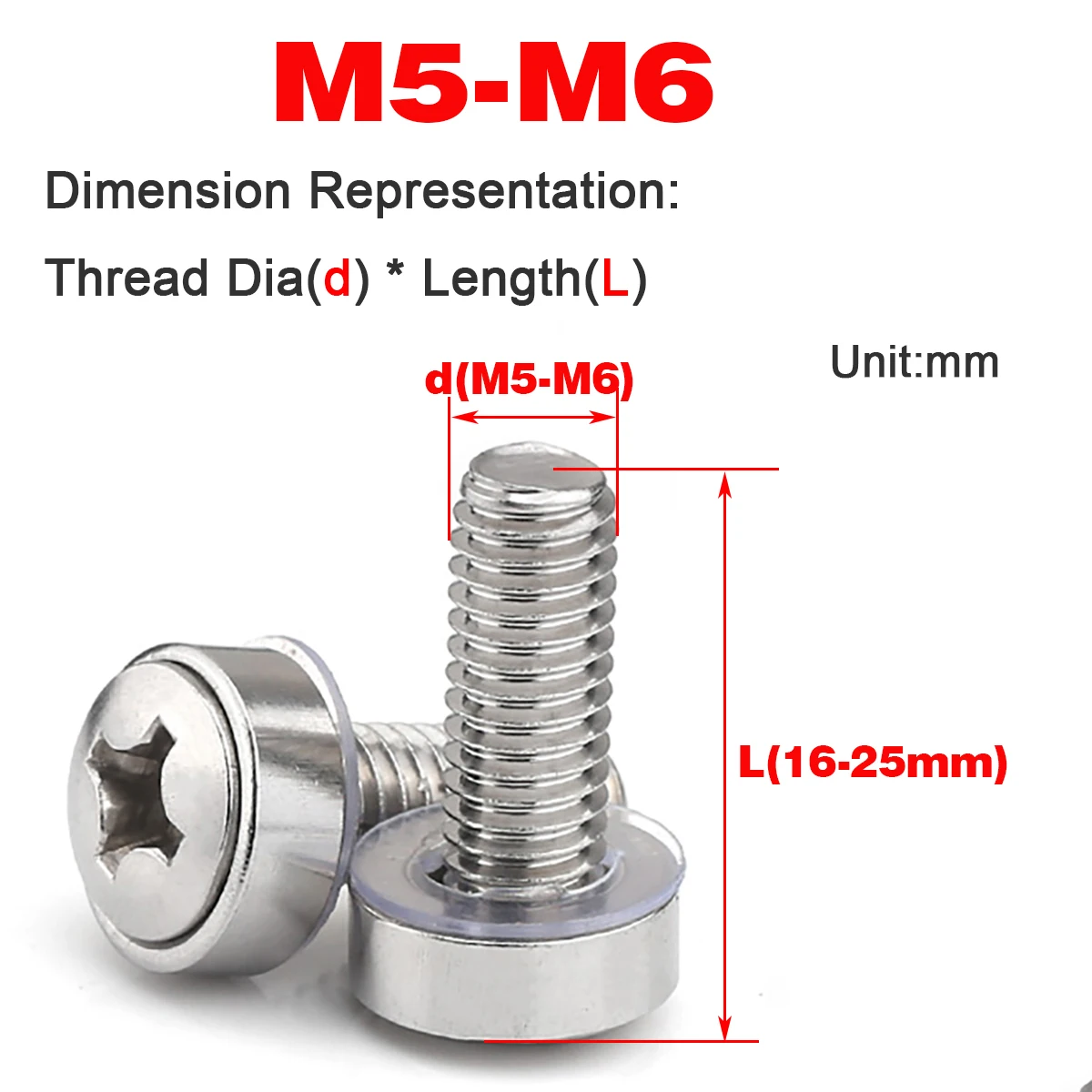 

304 Stainless Steel Round Head Cross Recess Buckle Nut Crown Special Screw M5M6