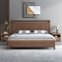 light luxury german solid wood bed modern minimalist bedroom multifunctional storage double bed 1 5m solid wood bed dw6132
