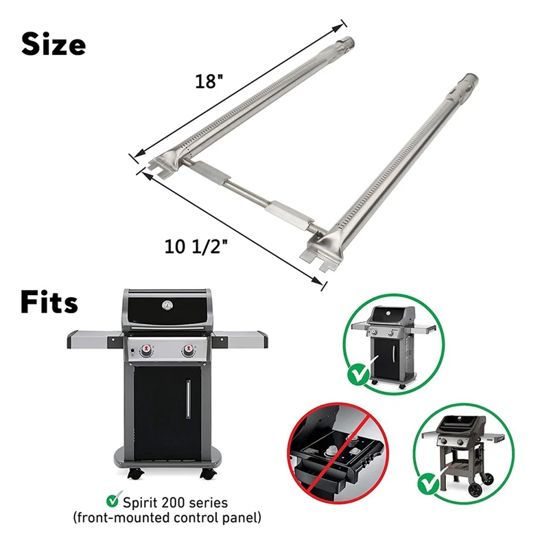 69785 18-дюймовая горелка для гриля совместимая с Spirit I &amp II 200 серии E-210 передней
