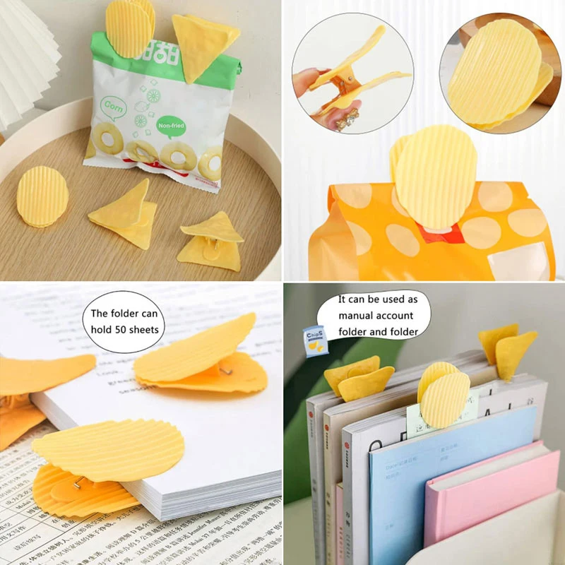 

Creative Food Sealing Clips Kitchen Storage Potato Chips Clamps Snacks Gadgets Cooked Food Preserving Clips Invoice Organizer