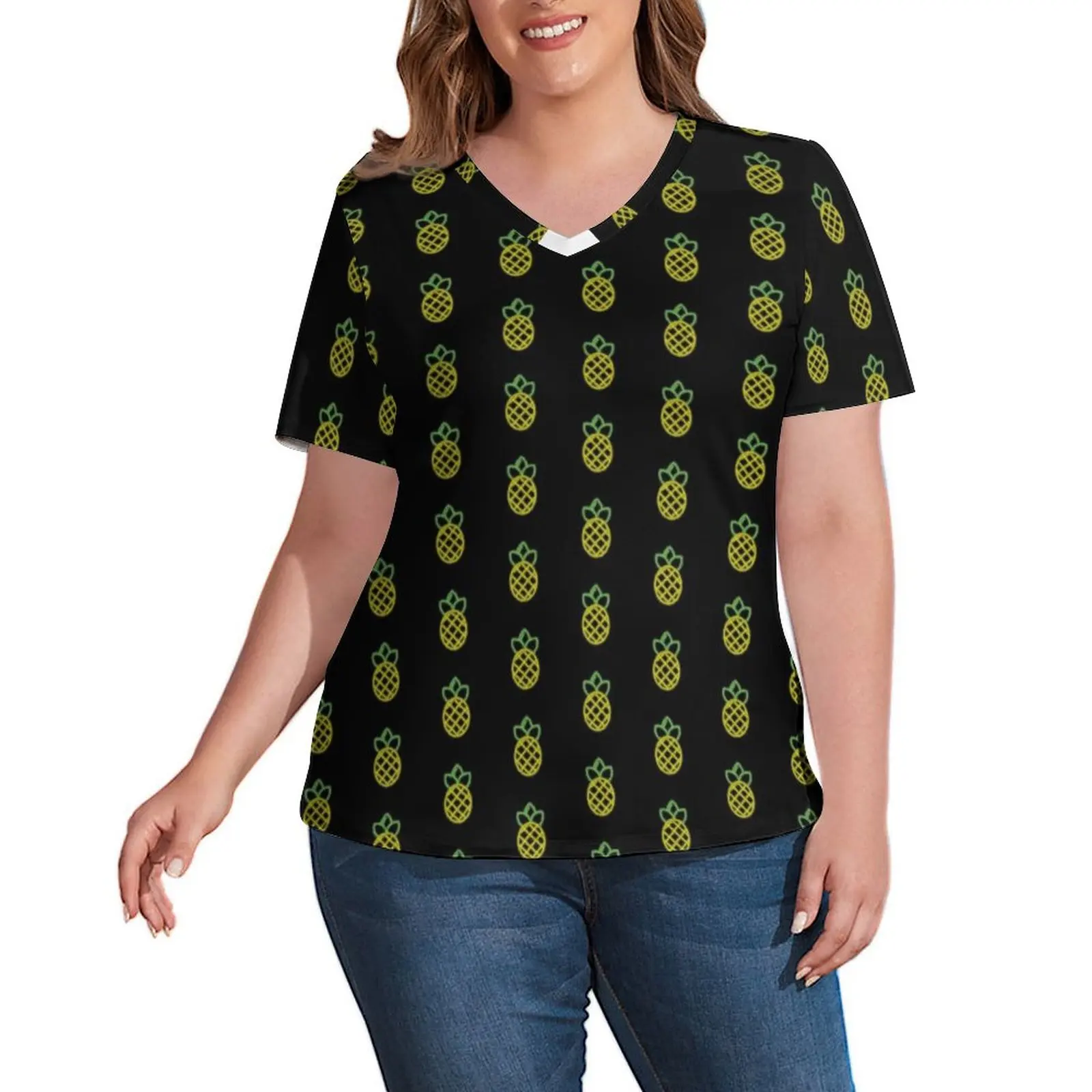 

Женская футболка с V-образным вырезом