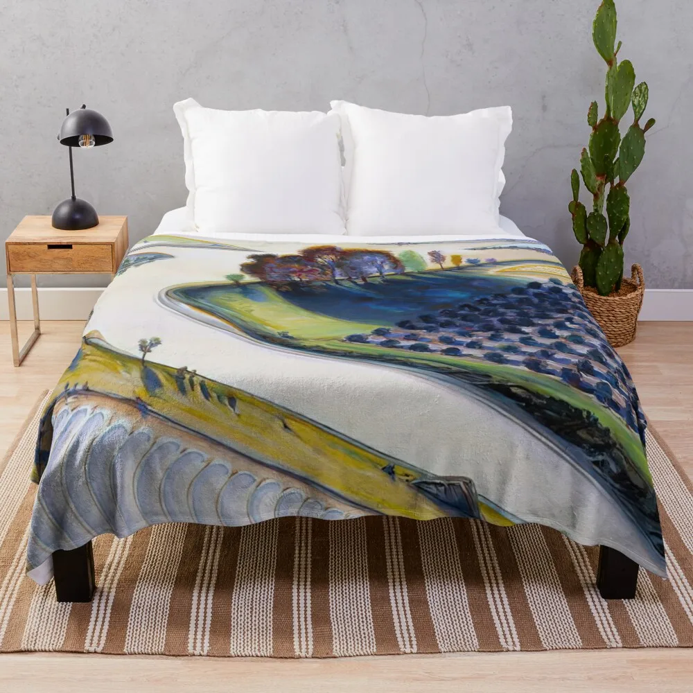 Flatland River - 1997 by Wayne thiebaud Пледы и пледы для дивана Летние декоративные кровати