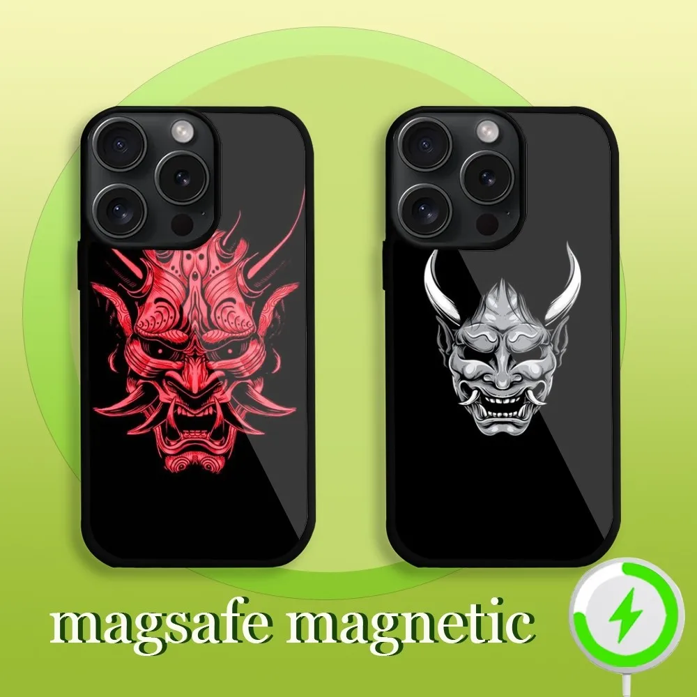 Чехол для телефона Samurai Oni Mask iPhone 11 12 13 14 15 Pro Maafe магнитный с беспроводной зарядкой