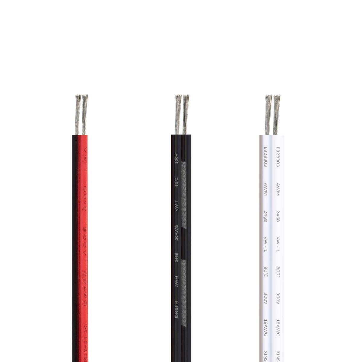 

LED Strip Connector Cable 28/26/24 Gauge Black Electric Wire JST Electrical Wires For LED Strip Light Solar Panel Speakers Audio