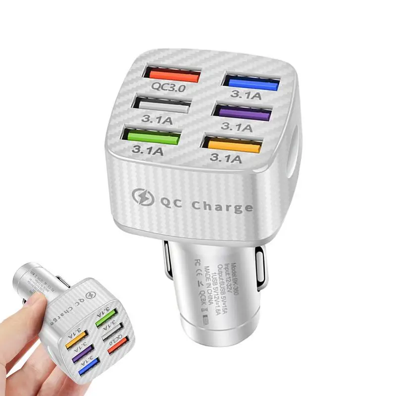 

Автомобильное зарядное устройство USB Type-C, 6 портов, QC3.0