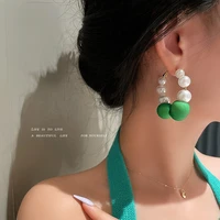 fashion korean vintage personality earrings for women luxury pearl beaded aesthetic earrings 2022 new designer jewelry gifts