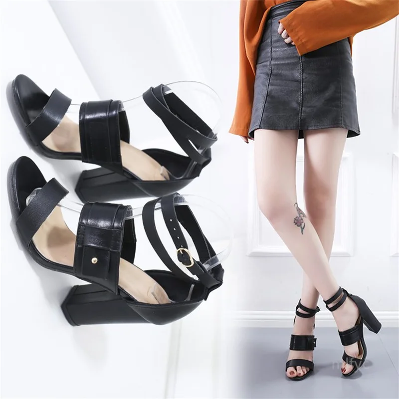 

2021summer new sandals high-heeled high-top sandals women's summer fish mouth buckle shoes sandals for women women shoes sandals