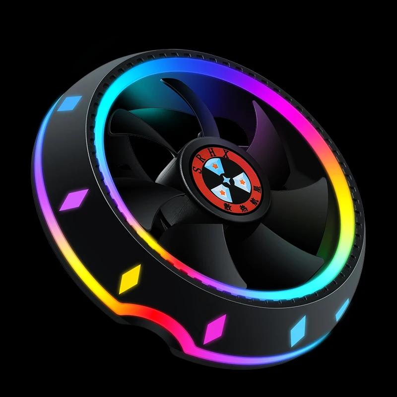 

Cpu Fan 3 Pin Led Mute Colorful Rgb Changing Light Pc Fans Cooling Fan 100mm Radiator Cooler Universal Dc12v 50000h