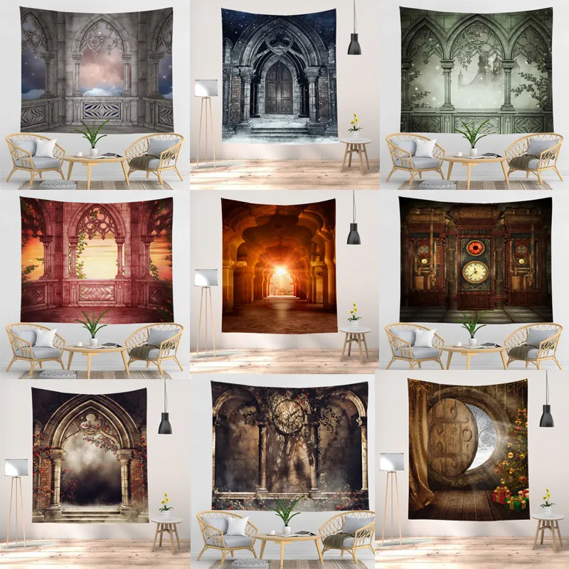 

Door Pattern Tapestry Blanket Arch Wall Hanging Bohemia Gypsy Home Bedroom Decorating