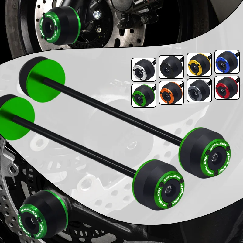 

NEW Front & Rear Axle Fork Crash Sliders Wheel Protector For KAWASAKI Ninja650 NINJA 650 2006-2016 Motorcycle CNC Accessories