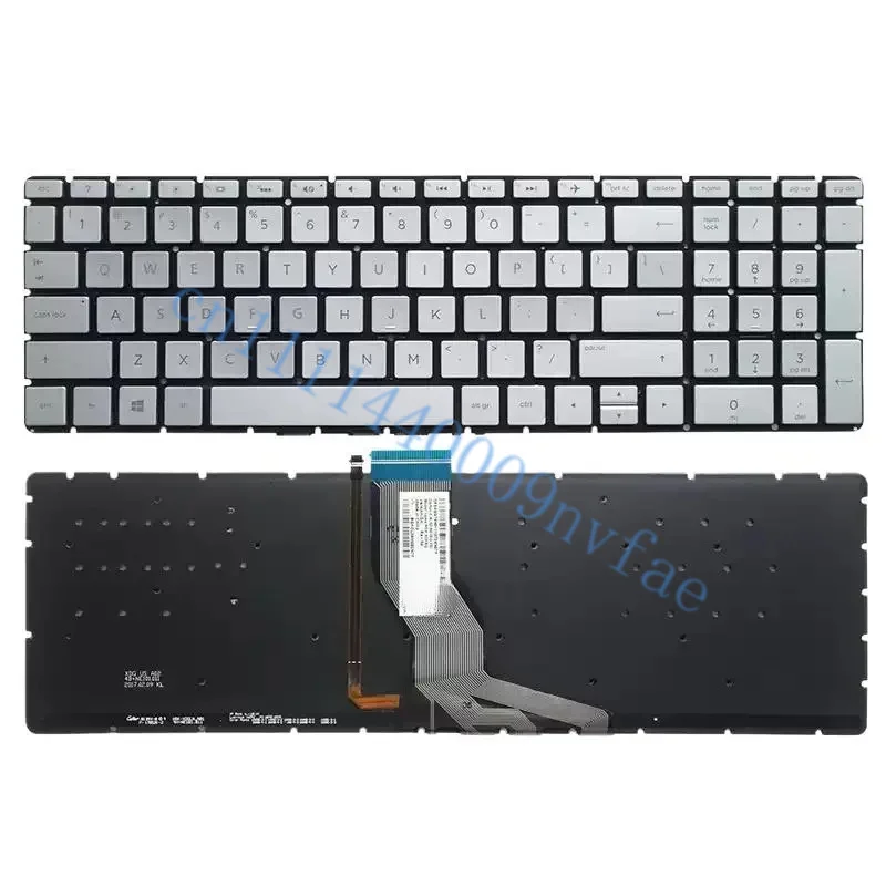 Фото Клавиатура для ноутбука US с подсветкой для HP 15-BS000 15-BS009CA 15-BS013DX 15-BS014CY 15-BS015CY 15-BS015DX 15-BS016CY, серебристая, 0.3 №1