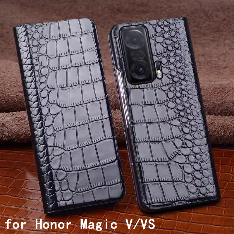 Новое поступление чехол из натуральной кожи для телефона Honor Magic V Магнитный