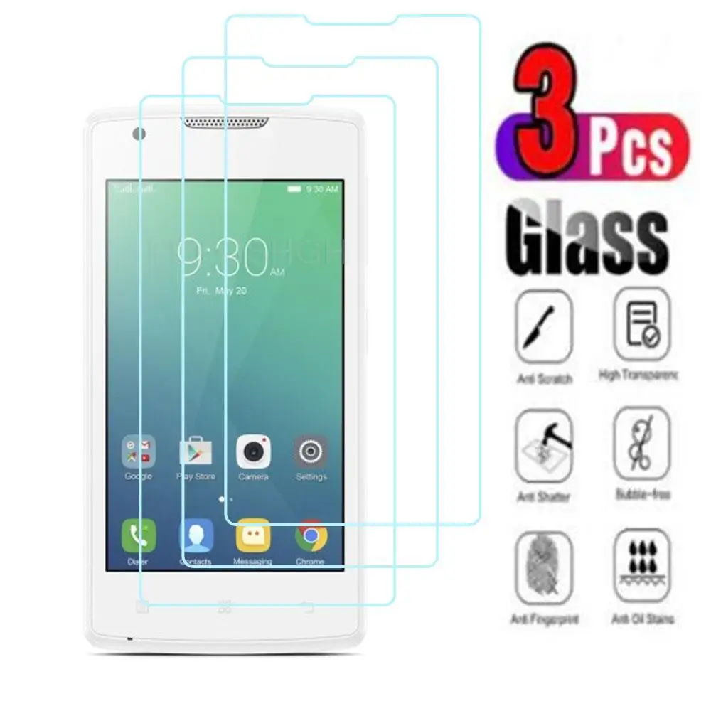 

3Pcs 9H Protective Tempered Glass For Lenovo Vibe A A1000m A1000 Screen Protector Protection Cover Film