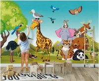 3d wallpaper on the wall mural cute cartoon forest animals in childrens room home decor photo wallpaper for walls in rolls