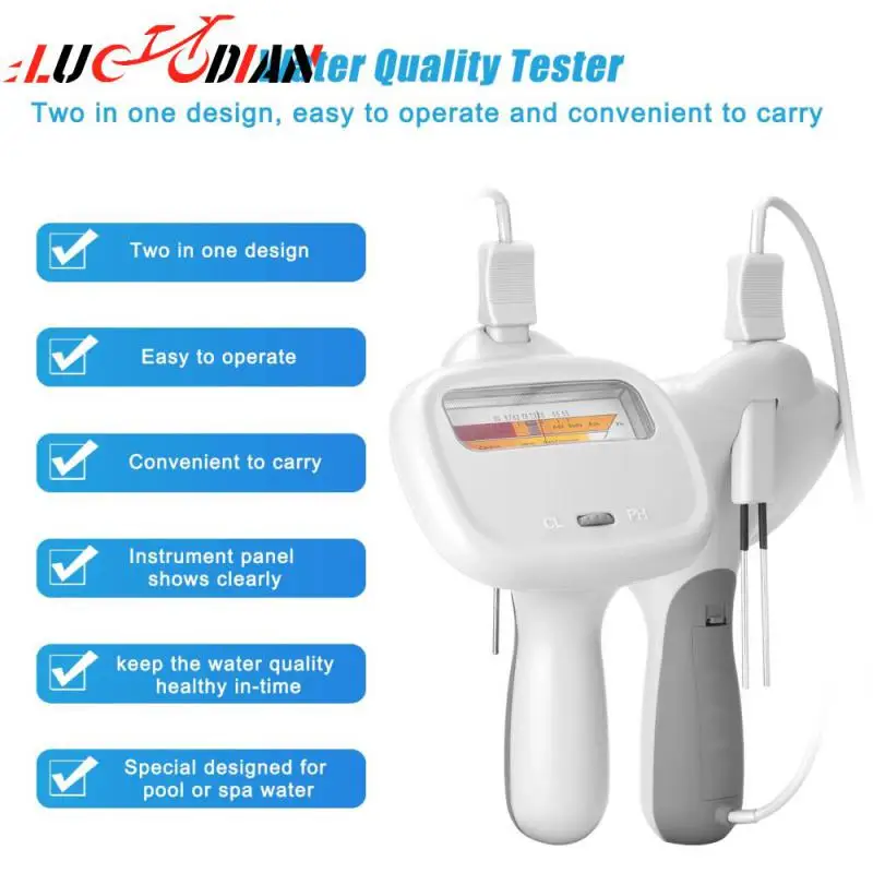 

Chlorine Meters PH Tester 2 In 1 Testers Water Quality Testing Device CL2 Measuring For Swimming Pool Aquarium Drinking Water