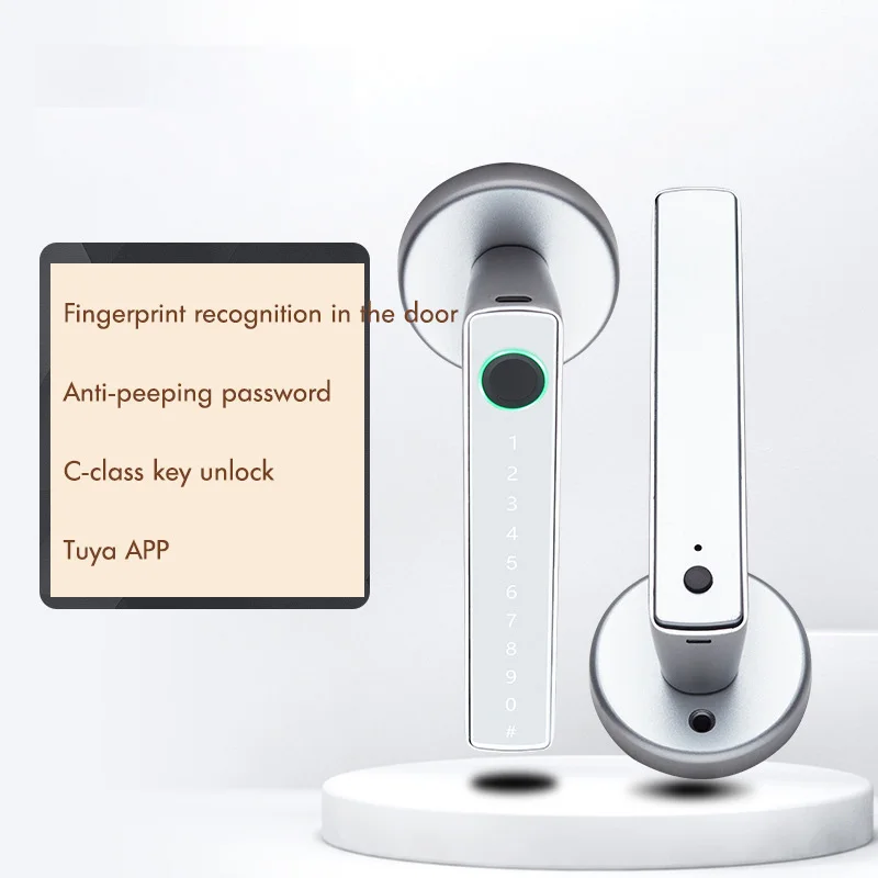 Bluetooth APP Security Smart Door Lock Электронный дверной замок с отпечатком пальца Цифровой код Ручка Дверной замок Поддержка пароля